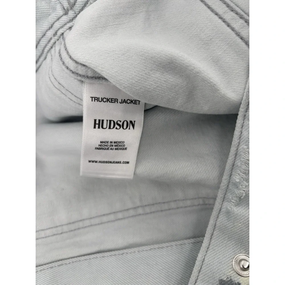 NWT Hudson Denim Trucker Jacket Sz S Streetwear Paint Splatter MSRP $395